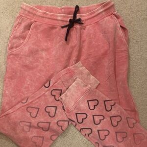 Cozy Joggers with Hearts Design